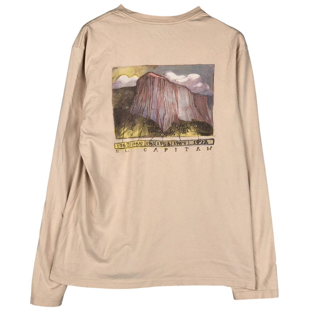 Patagonia Organic Cotton Long Sleeve T-Shirt, Men's Medium cotton Beige type Vintage Second Hand
