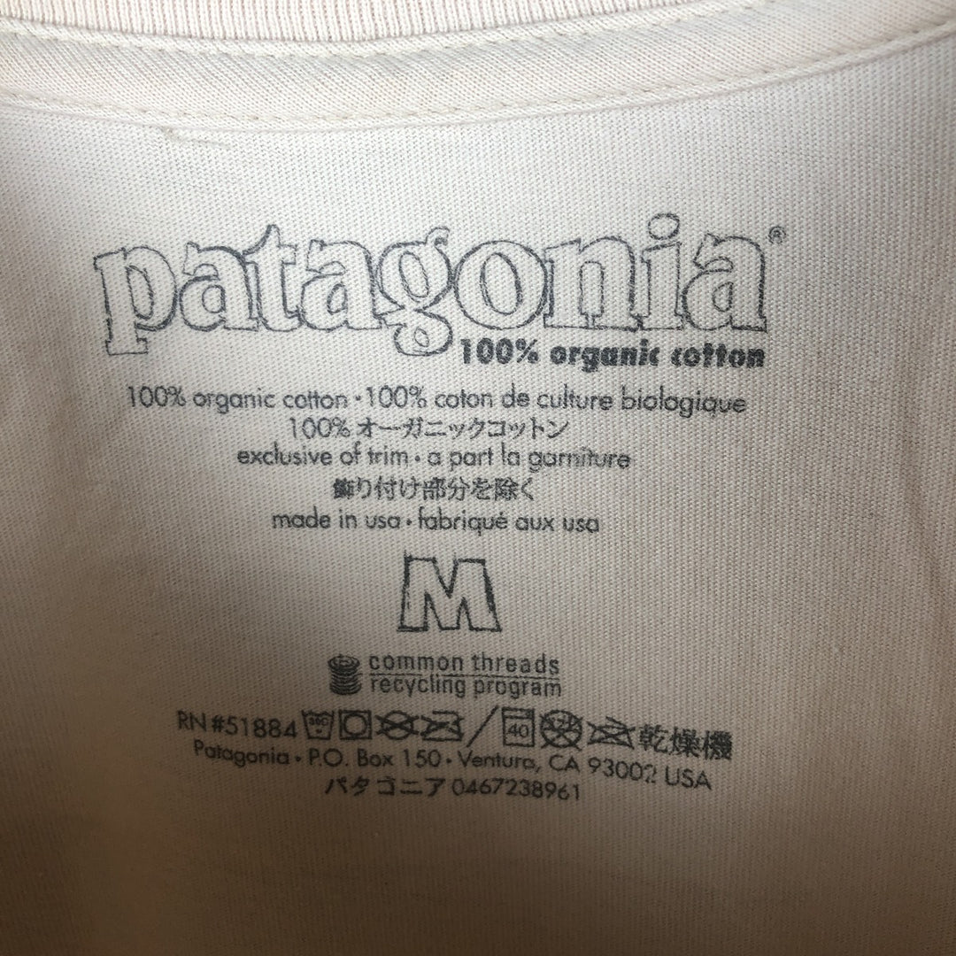 Patagonia Organic Cotton Long Sleeve T-Shirt, Men's Medium cotton Beige type Vintage Second Hand