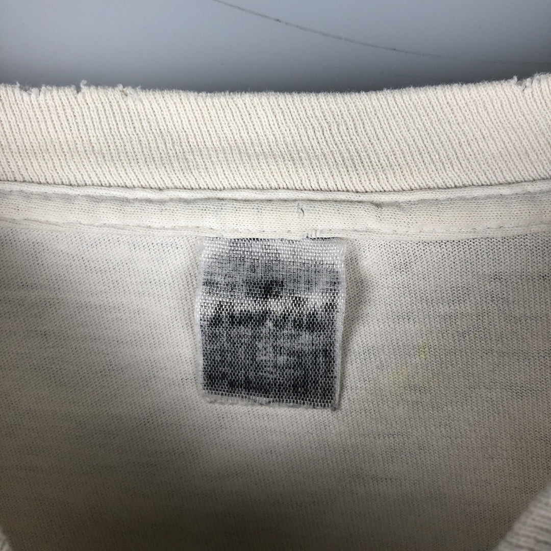 ~90'S Painted Long Sleeve T-Shirt, Vintage unclear Beige type Vintage Second Hand