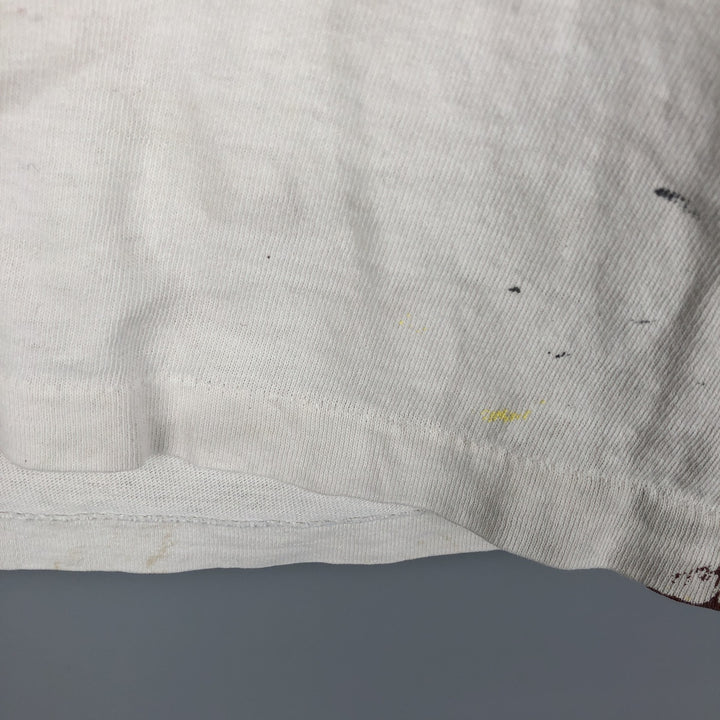 ~90'S Painted Long Sleeve T-Shirt, Vintage unclear Beige type Vintage Second Hand