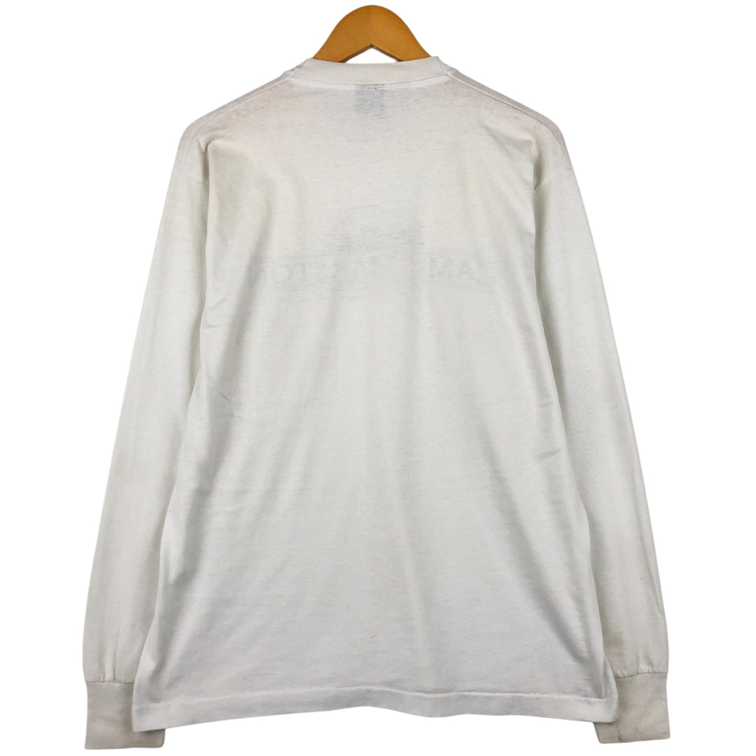 90'S SCREEN STARS Long Sleeve T-Shirt Made in USA Men's XL Vintage cotton pale white type Vintage Second Hand
