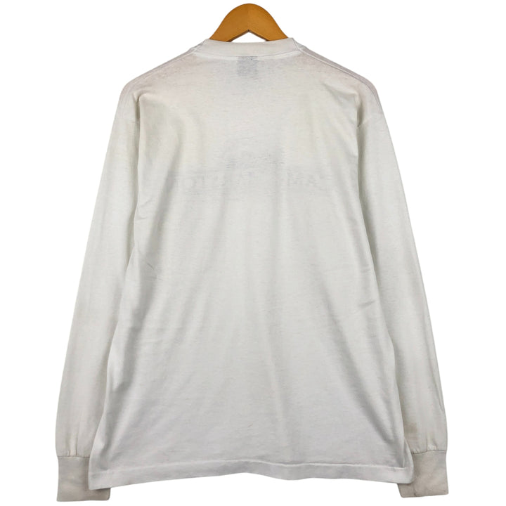 90'S SCREEN STARS Long Sleeve T-Shirt Made in USA Men's XL Vintage cotton pale white type Vintage Second Hand