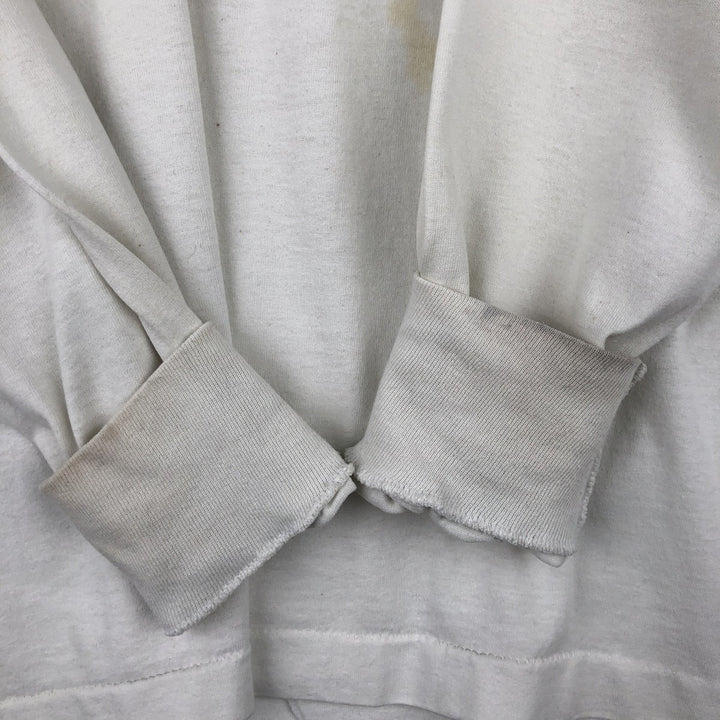 90'S SCREEN STARS Long Sleeve T-Shirt Made in USA Men's XL Vintage cotton pale white type Vintage Second Hand