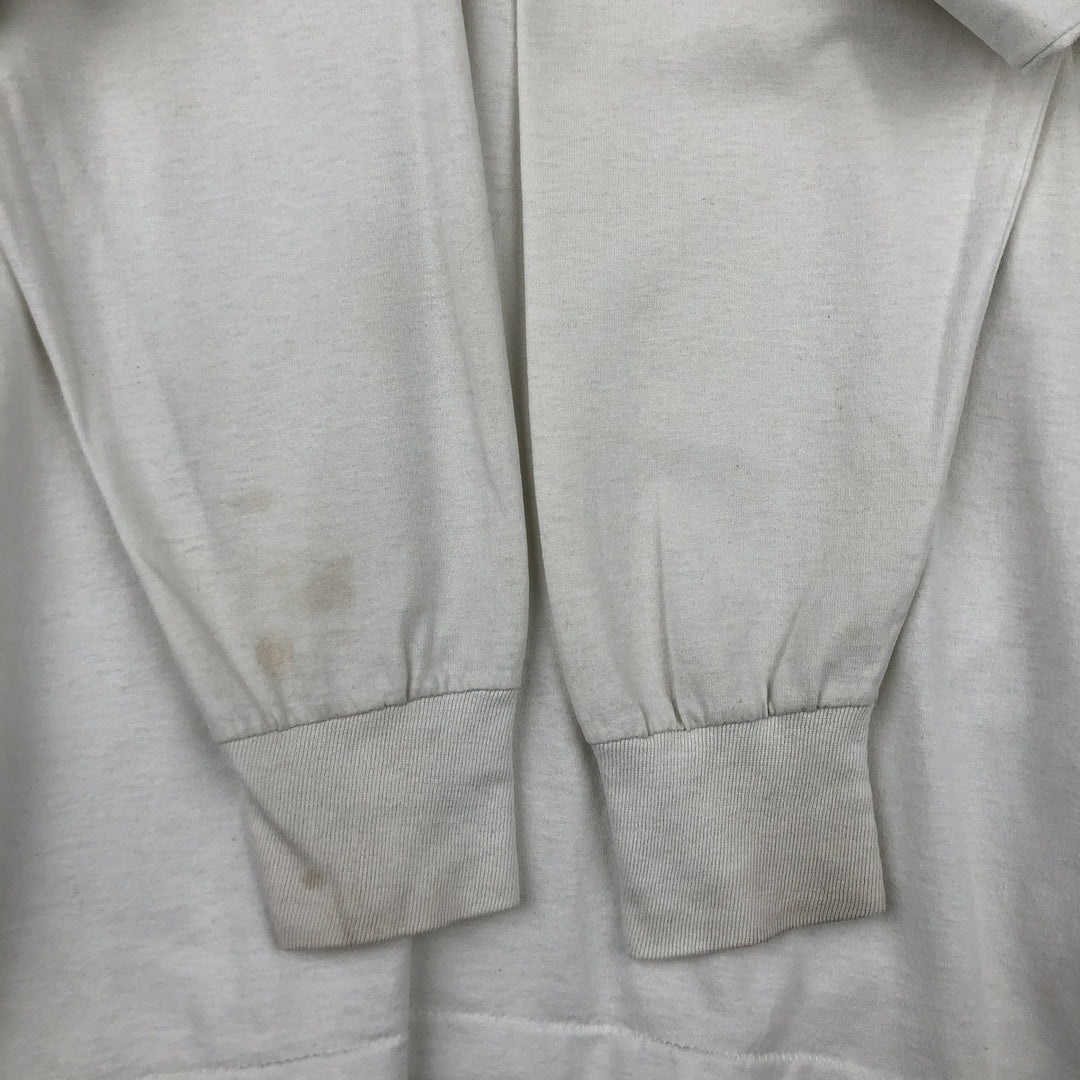 90'S SCREEN STARS Long Sleeve T-Shirt Made in USA Men's XL Vintage cotton pale white type Vintage Second Hand