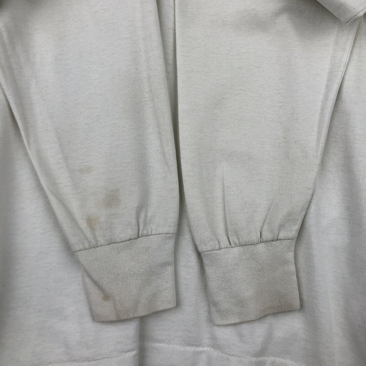 90'S SCREEN STARS Long Sleeve T-Shirt Made in USA Men's XL Vintage cotton pale white type Vintage Second Hand