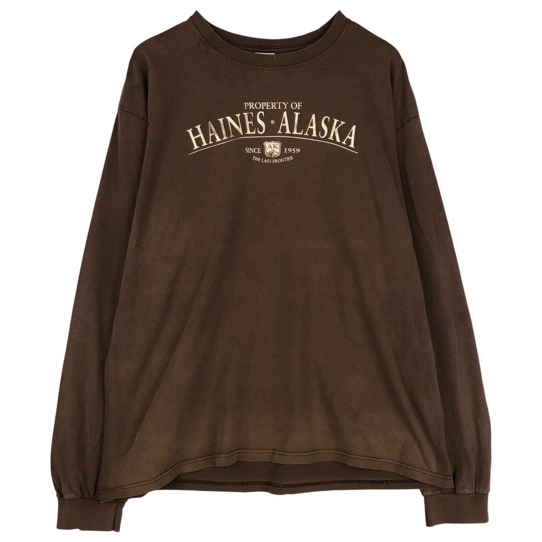 90s-00'S Anvil Long Sleeve T-Shirt, Men's XL cotton brown type Vintage Second Hand