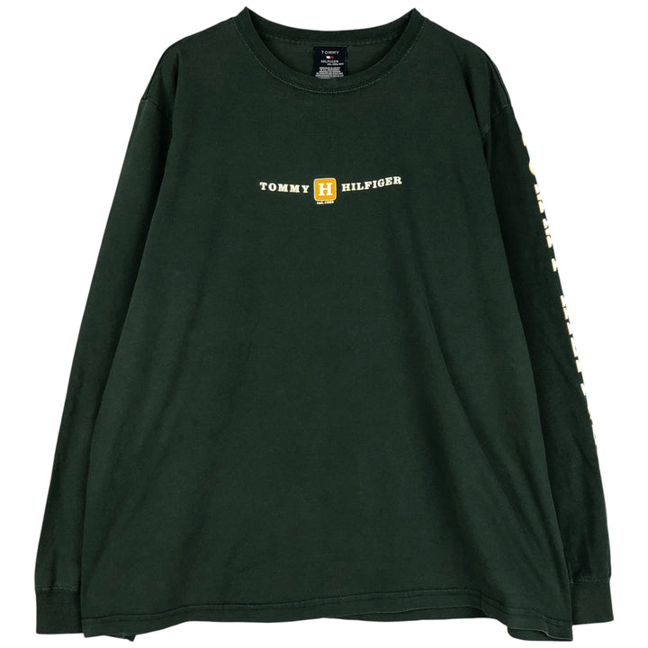 Tommy Hilfiger long-sleeved T-shirt, men's XXL cotton Green type dark green Vintage Second Hand