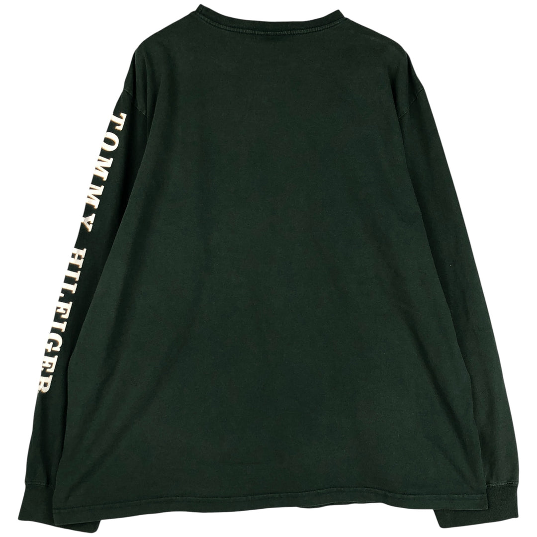Tommy Hilfiger long-sleeved T-shirt, men's XXL cotton Green type dark green Vintage Second Hand