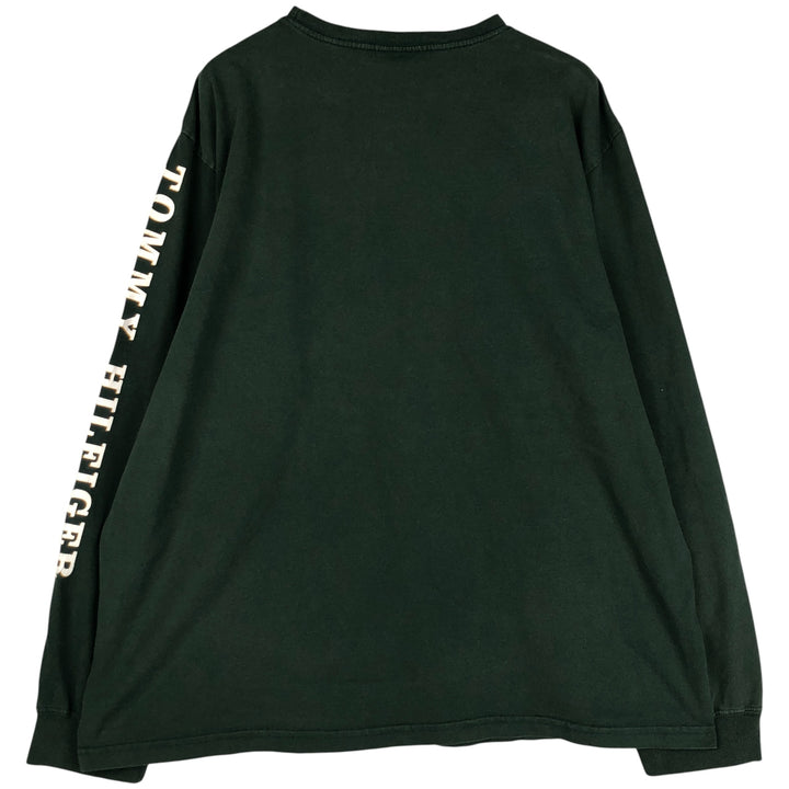 Tommy Hilfiger long-sleeved T-shirt, men's XXL cotton Green type dark green Vintage Second Hand