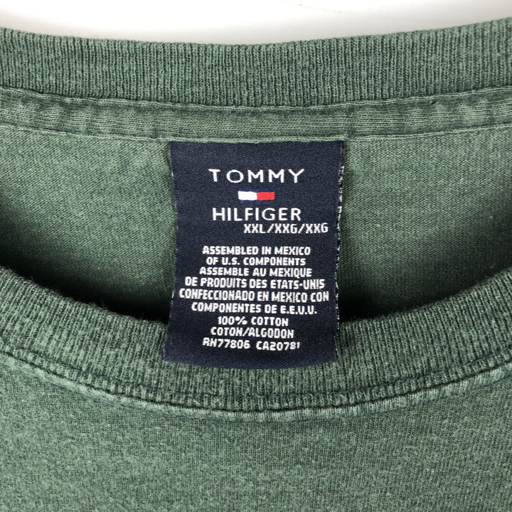 Tommy Hilfiger long-sleeved T-shirt, men's XXL cotton Green type dark green Vintage Second Hand