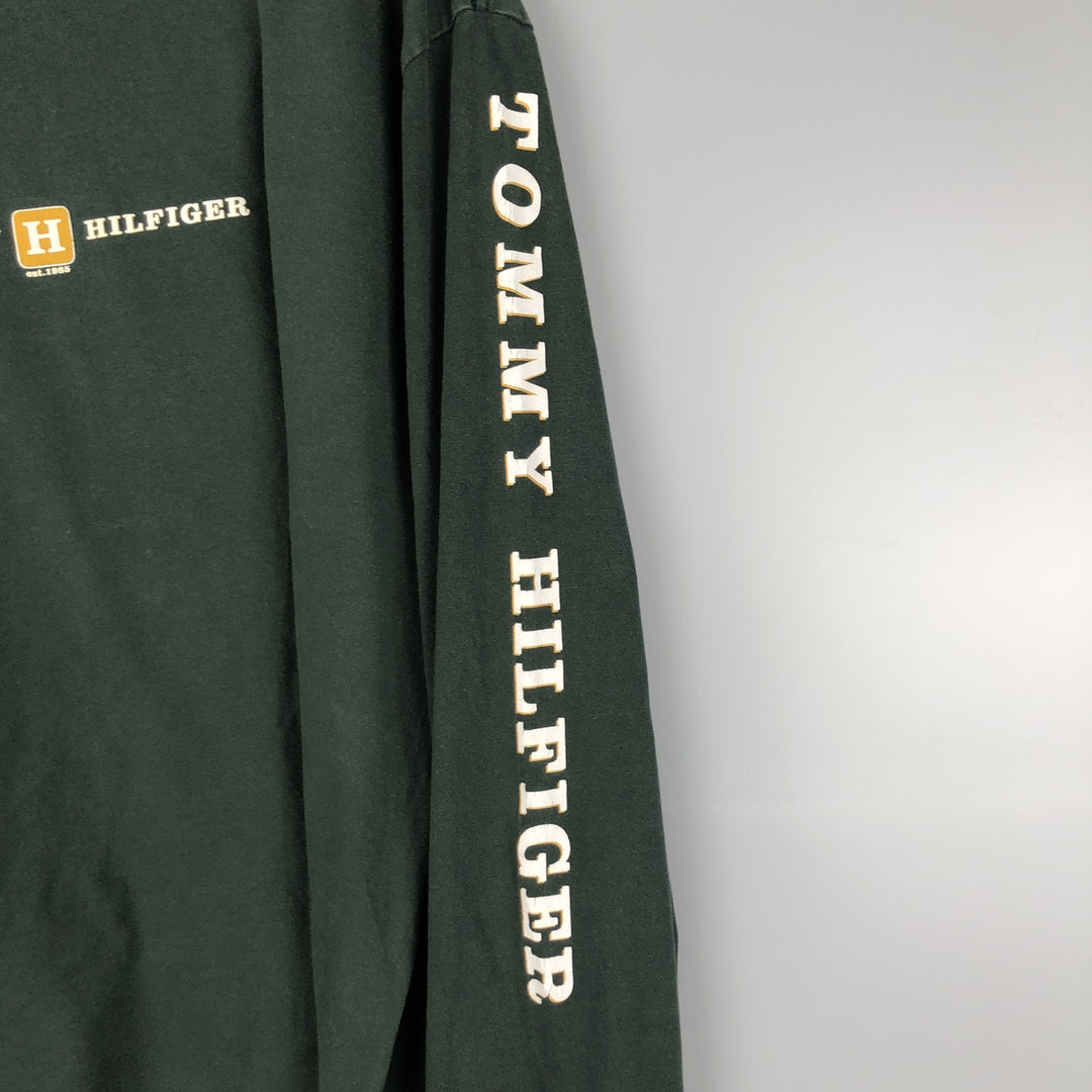Tommy Hilfiger long-sleeved T-shirt, men's XXL cotton Green type dark green Vintage Second Hand