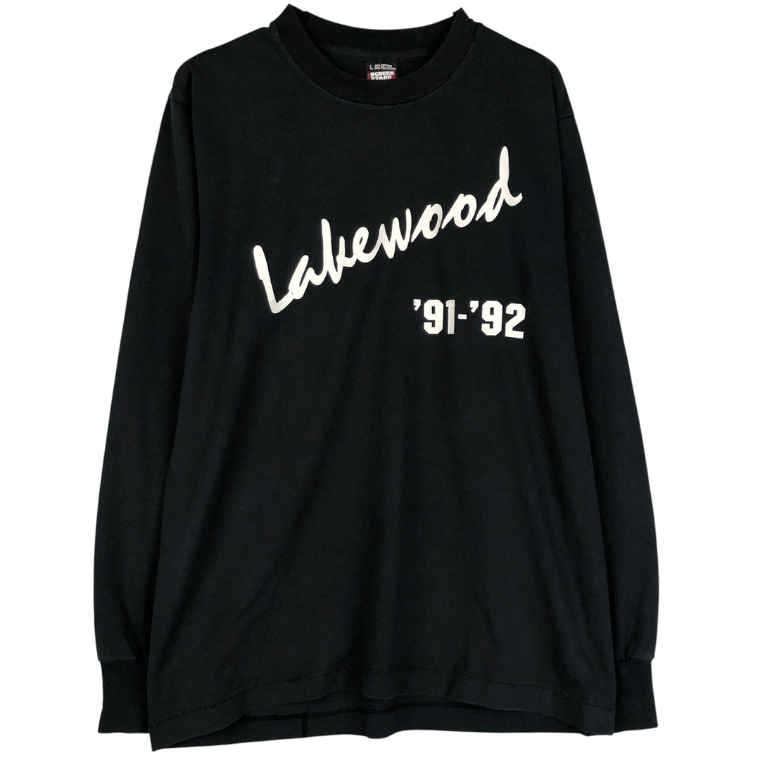 90'S SCREEN STARS Long Sleeve T-Shirt Made in USA Men's Size L Vintage cotton black type Vintage Second Hand