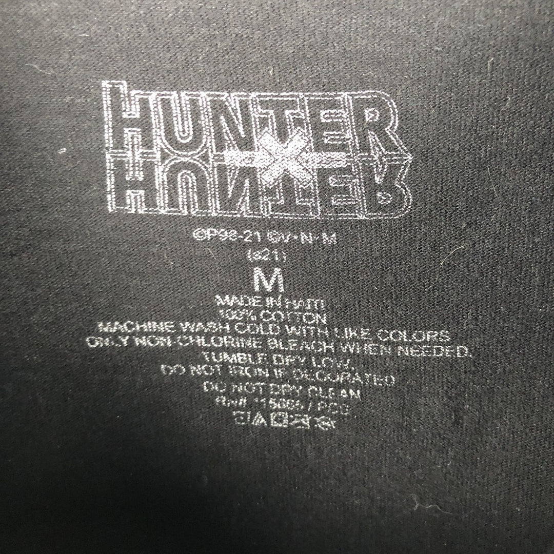 HUNTERxHUNTER Gon and Killua Anime Character Print Long Sleeve T-Shirt, Men's Size M cotton black type Vintage Second Hand