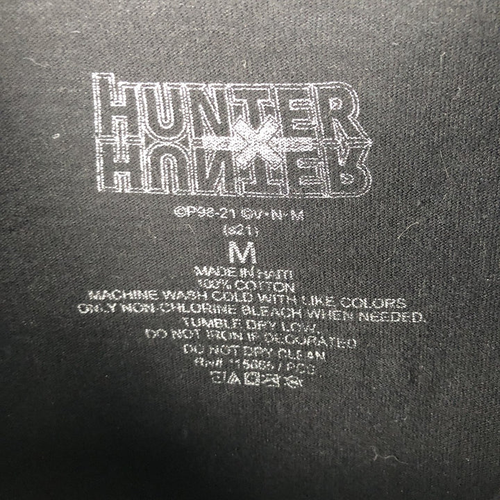 HUNTERxHUNTER Gon and Killua Anime Character Print Long Sleeve T-Shirt, Men's Size M cotton black type Vintage Second Hand