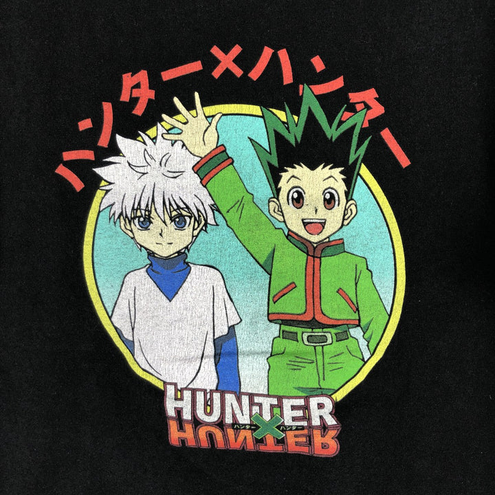 HUNTERxHUNTER Gon and Killua Anime Character Print Long Sleeve T-Shirt, Men's Size M cotton black type Vintage Second Hand
