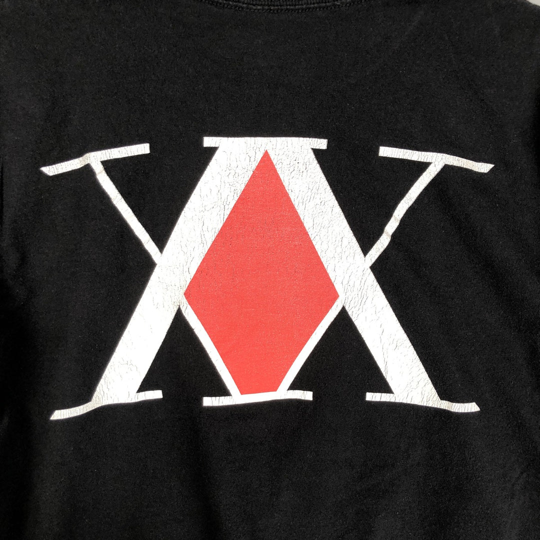 HUNTERxHUNTER Gon and Killua Anime Character Print Long Sleeve T-Shirt, Men's Size M cotton black type Vintage Second Hand