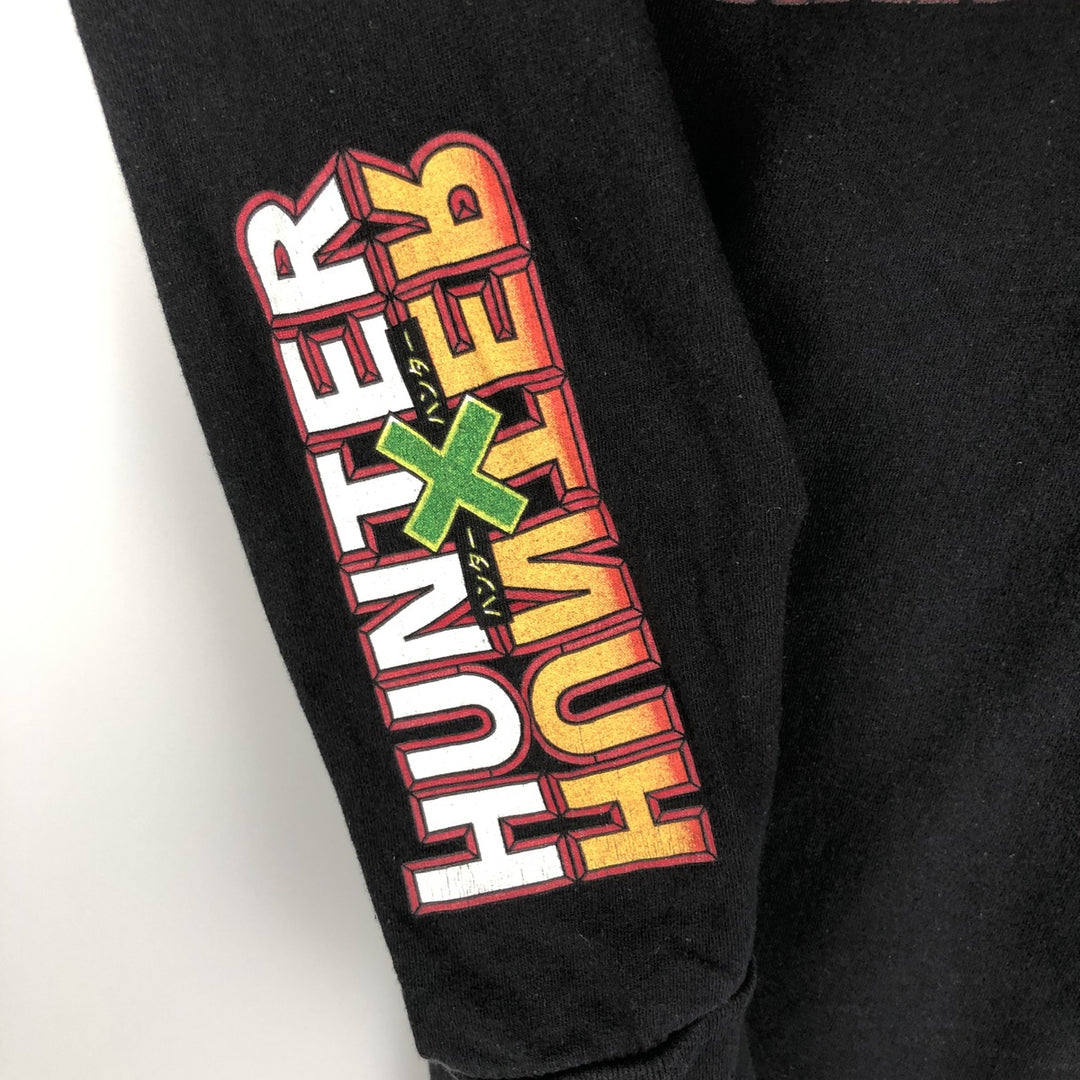 HUNTERxHUNTER Gon and Killua Anime Character Print Long Sleeve T-Shirt, Men's Size M cotton black type Vintage Second Hand