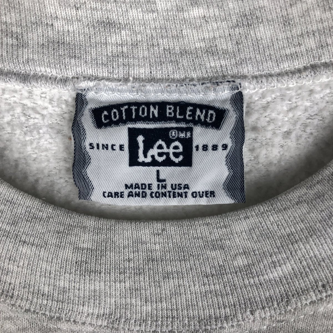 Vintage 90'S Lee printed sweatshirt, made in USA, size L for men unclear gray type Vintage Second Hand
