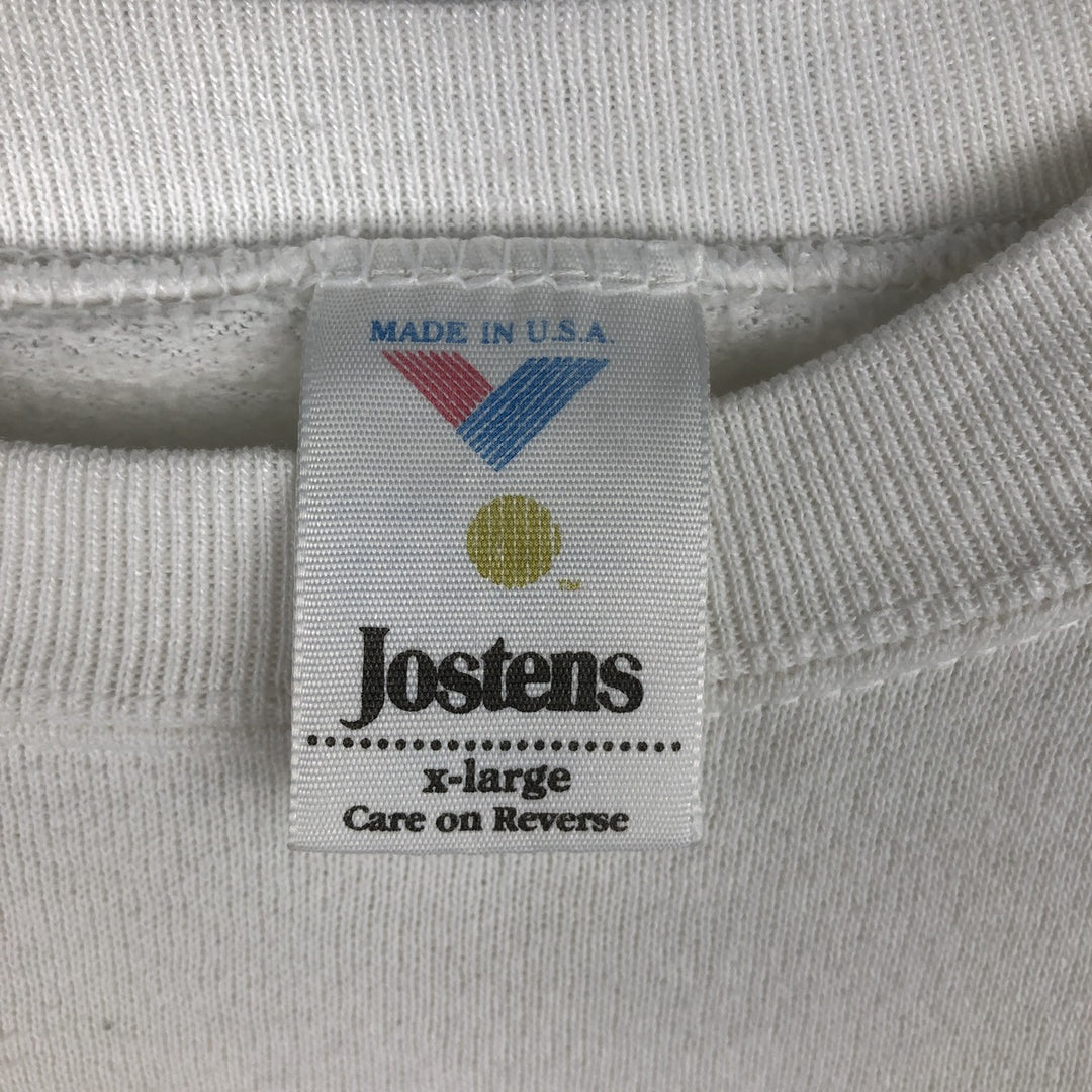 Vintage 90'S Jostens printed sweatshirt, made in the USA, men's size XL polyester white type Vintage Second Hand