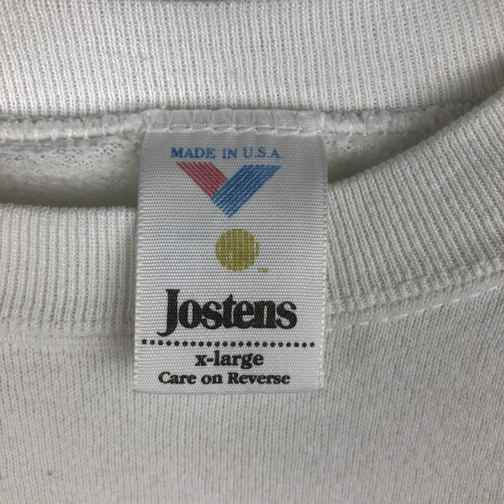 Vintage 90'S Jostens printed sweatshirt, made in the USA, men's size XL polyester white type Vintage Second Hand