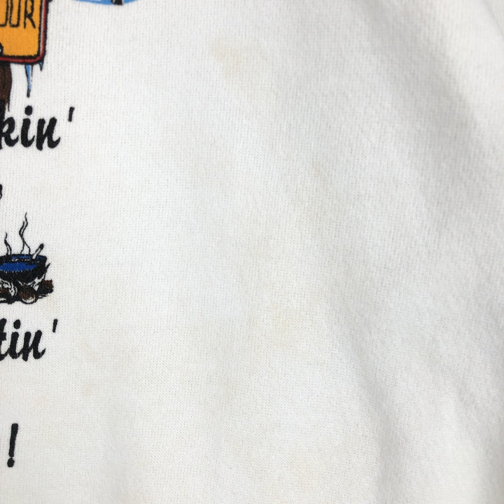 Vintage 90'S Jostens printed sweatshirt, made in the USA, men's size XL polyester white type Vintage Second Hand