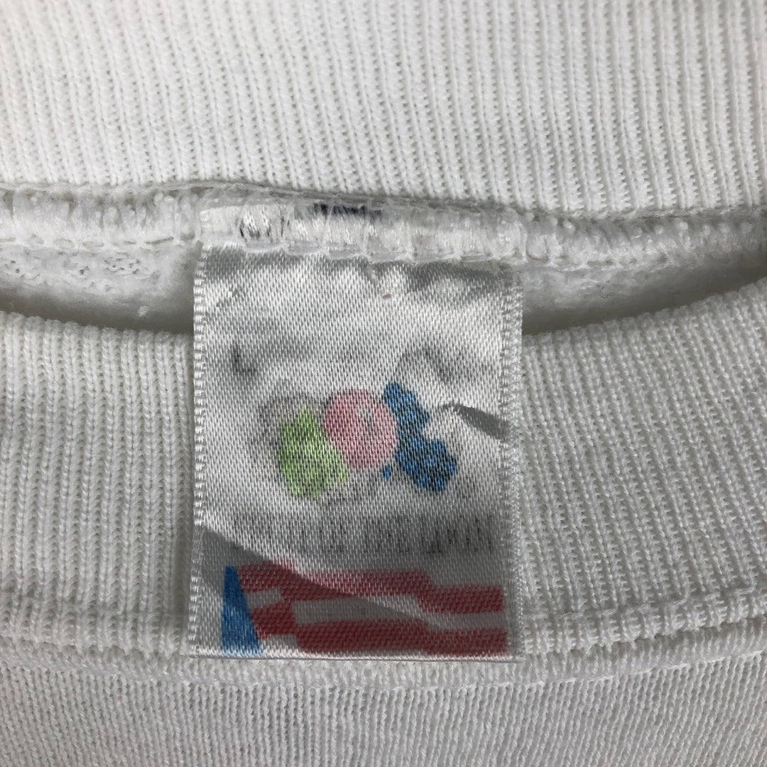 90'S Fruit of the Loom printed sweatshirt, men's size L, vintage unclear white type Vintage Second Hand