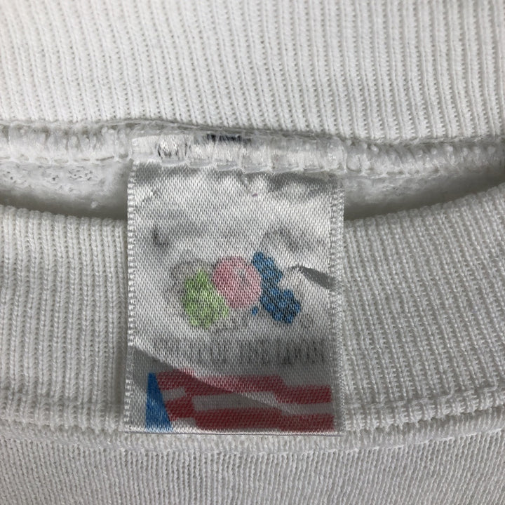 90'S Fruit of the Loom printed sweatshirt, men's size L, vintage unclear white type Vintage Second Hand