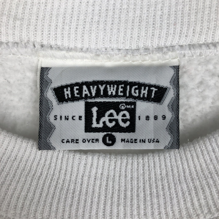 Vintage 90'S Lee printed sweatshirt, made in USA, size L for men cotton white type Vintage Second Hand
