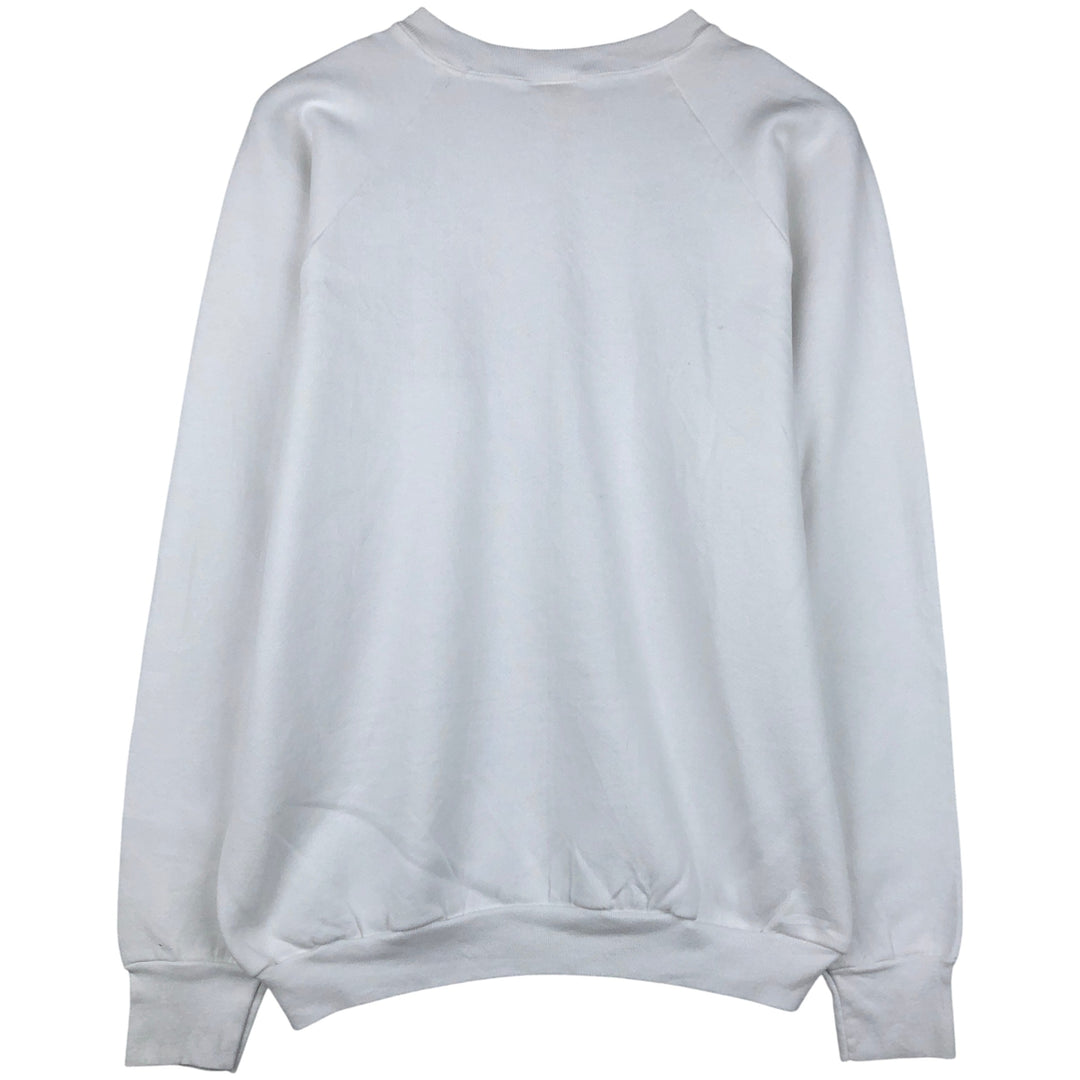90'S Fruit of the Loom printed sweatshirt, men's size L, vintage unclear white type Vintage Second Hand