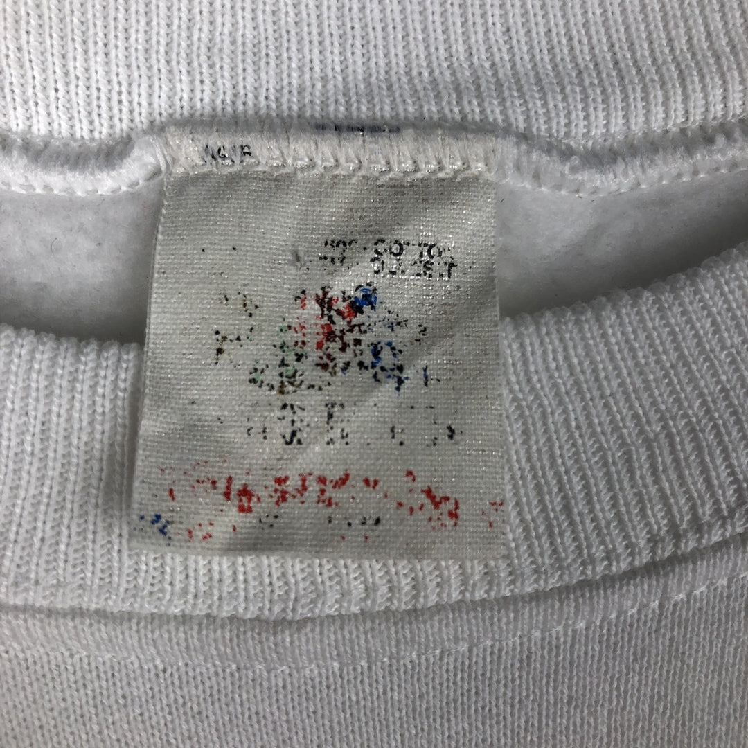 90'S Fruit of the Loom printed sweatshirt, men's size L, vintage unclear white type Vintage Second Hand