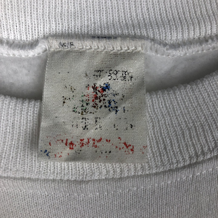 90'S Fruit of the Loom printed sweatshirt, men's size L, vintage unclear white type Vintage Second Hand