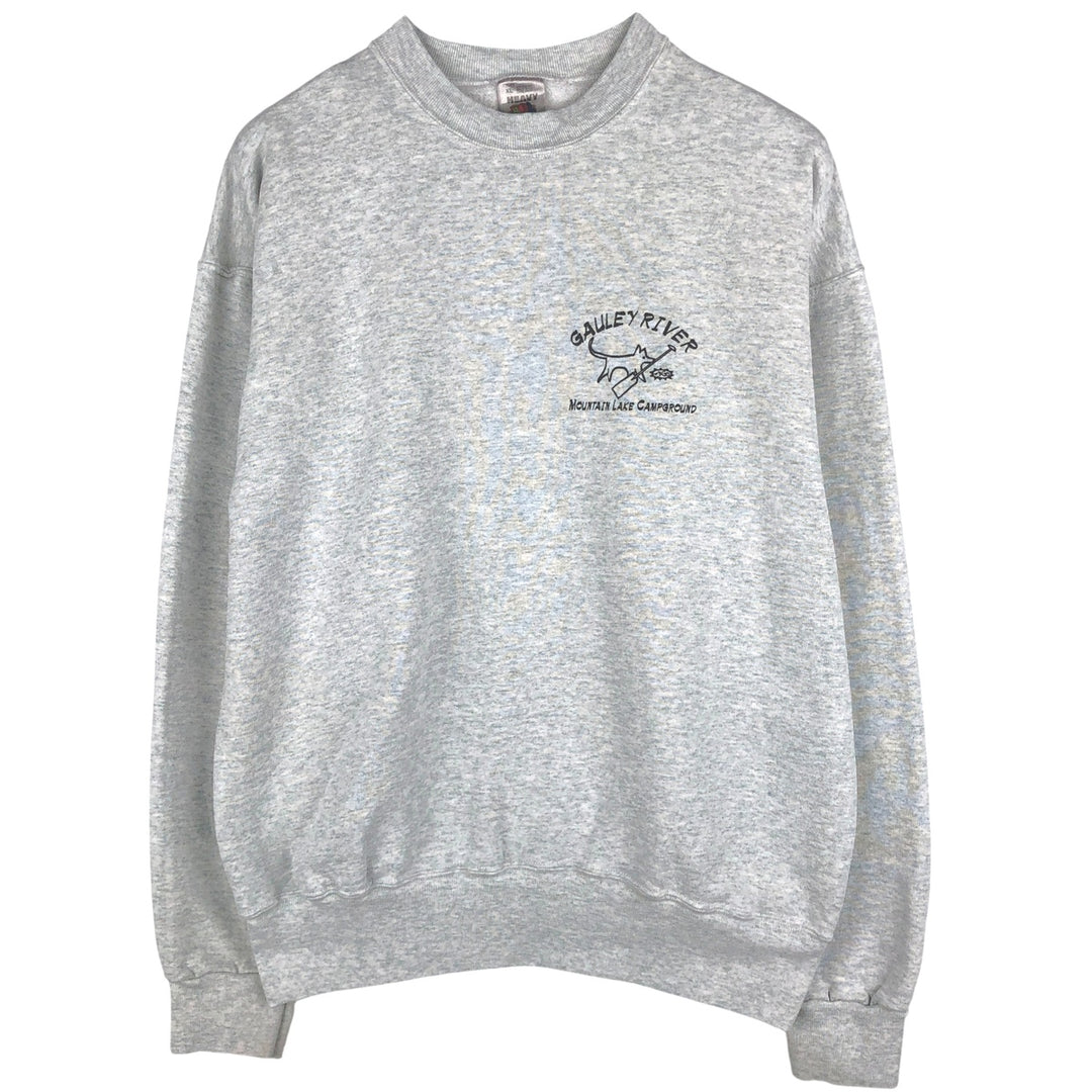 90'S Fruit of the Loom printed sweatshirt, made in the USA, men's XL size, vintage cotton gray type Vintage Second Hand
