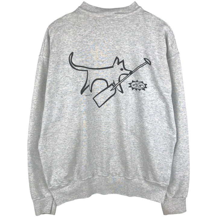 90'S Fruit of the Loom printed sweatshirt, made in the USA, men's XL size, vintage cotton gray type Vintage Second Hand