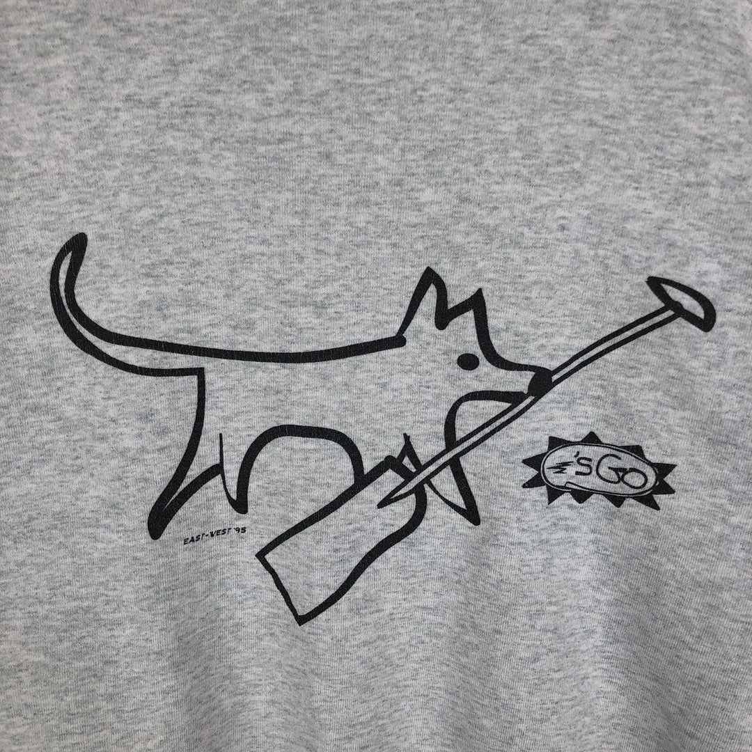 90'S Fruit of the Loom printed sweatshirt, made in the USA, men's XL size, vintage cotton gray type Vintage Second Hand