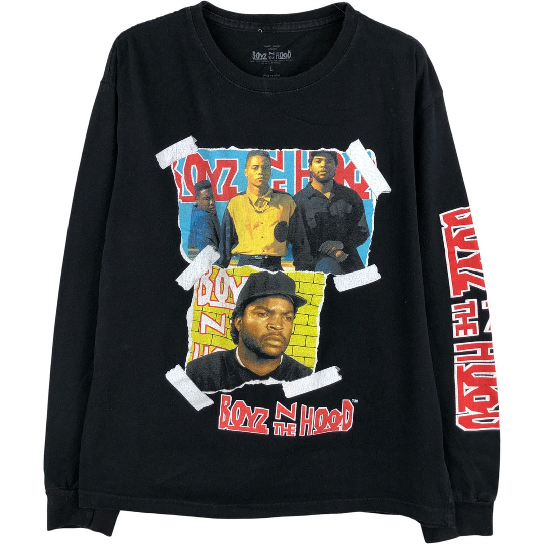Boyz n the Hood Movie Long Sleeve T-Shirt, Men's Size L cotton black type Vintage Second Hand