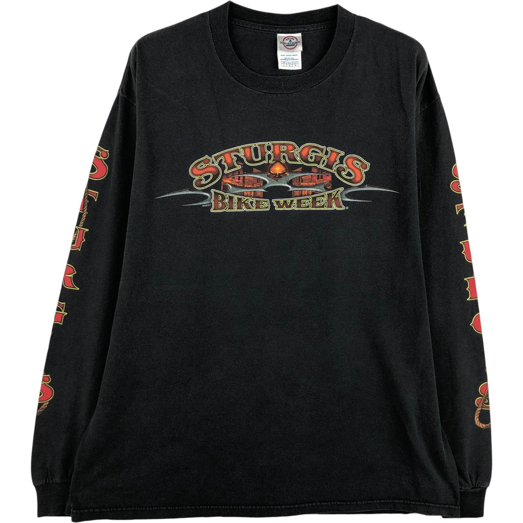 DELTA PROWEIGHT Long Sleeve T-Shirt, Men's Size L cotton black type Vintage Second Hand