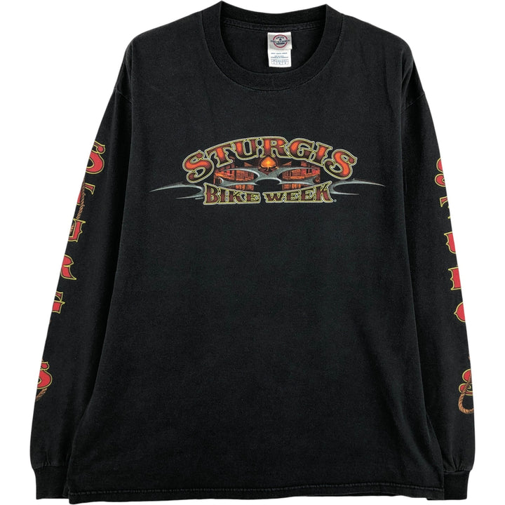 DELTA PROWEIGHT Long Sleeve T-Shirt, Men's Size L cotton black type Vintage Second Hand