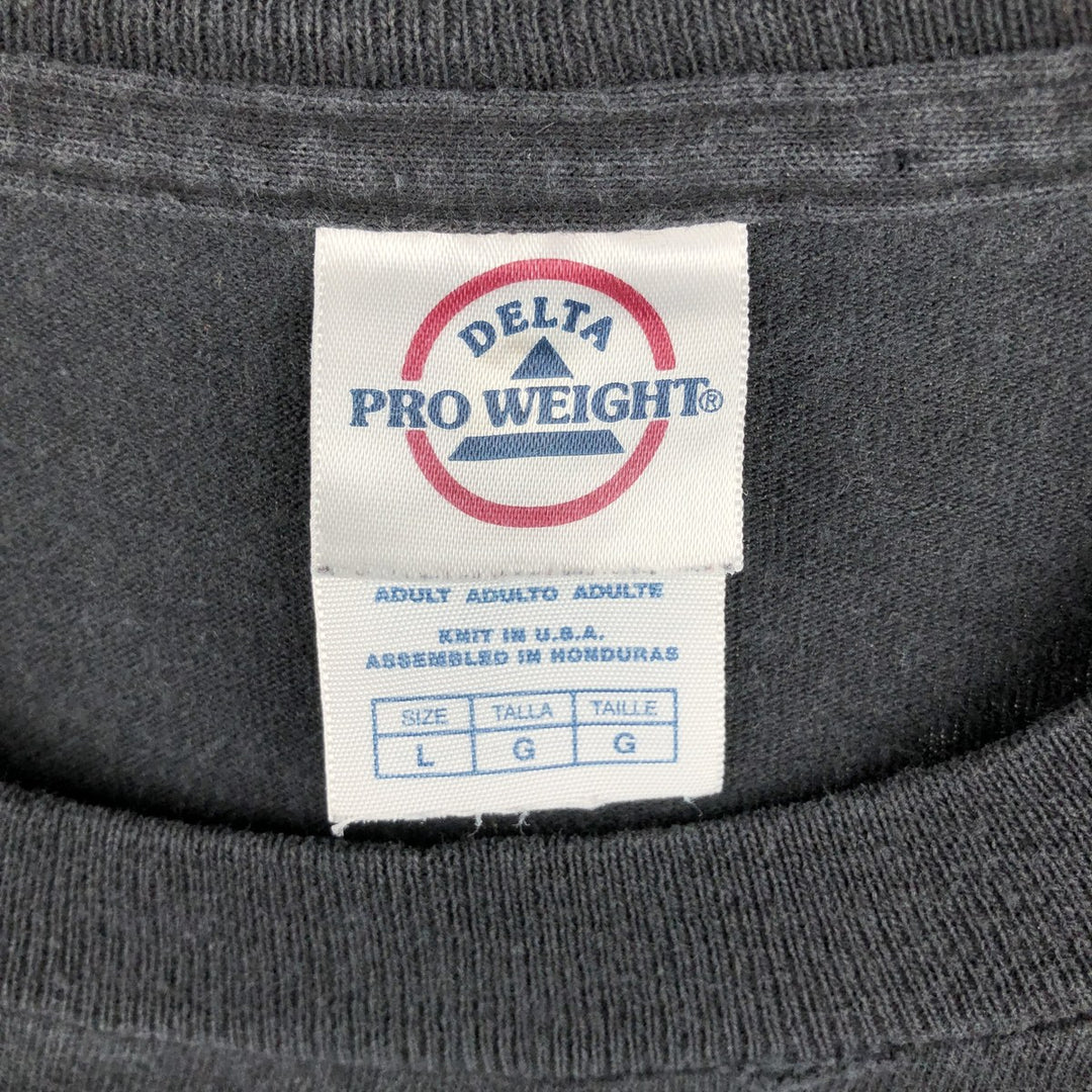 DELTA PROWEIGHT Long Sleeve T-Shirt, Men's Size L cotton black type Vintage Second Hand