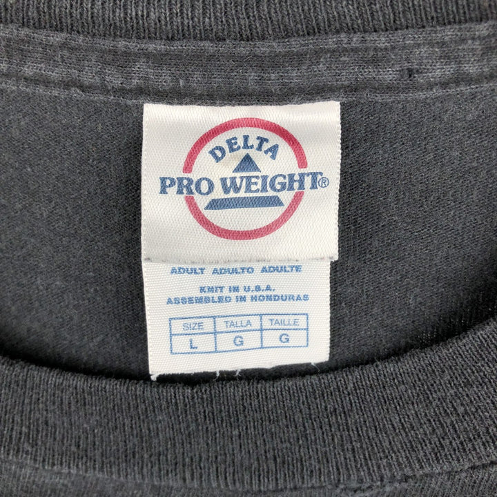 DELTA PROWEIGHT Long Sleeve T-Shirt, Men's Size L cotton black type Vintage Second Hand
