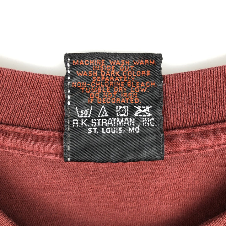 Harley-Davidson Long Sleeve T-Shirt Made in USA Men's Size L cotton red type reddish brown Vintage Second Hand