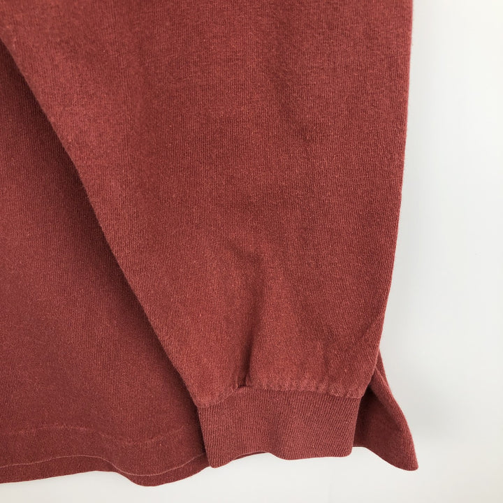 Harley-Davidson Long Sleeve T-Shirt Made in USA Men's Size L cotton red type reddish brown Vintage Second Hand