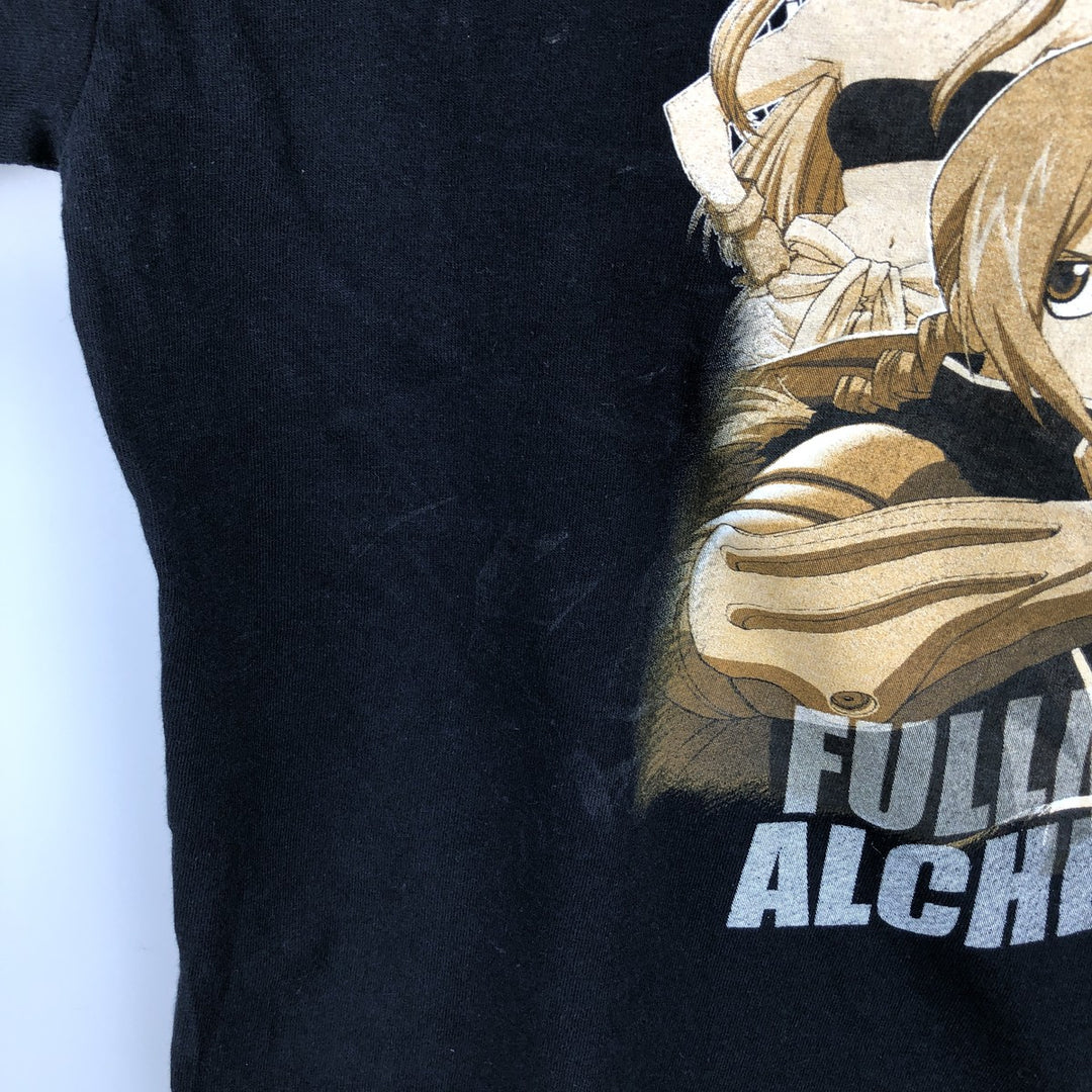 FULLMETAL ALCHEMIST Character Print Long Sleeve T-Shirt, Men's Size L cotton black type Vintage Second Hand