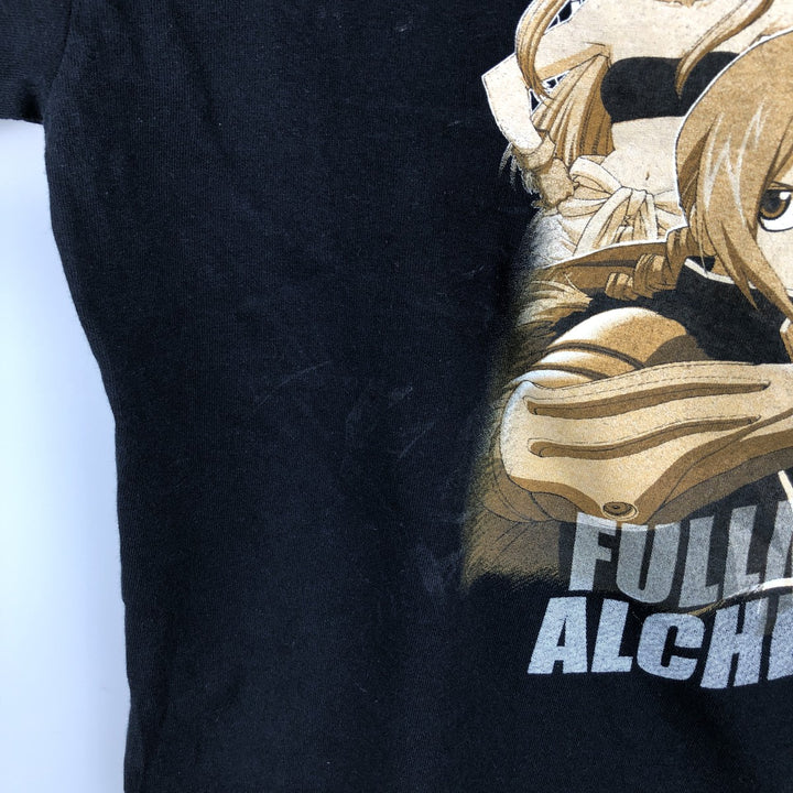 FULLMETAL ALCHEMIST Character Print Long Sleeve T-Shirt, Men's Size L cotton black type Vintage Second Hand