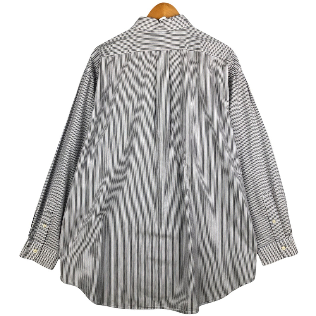 Ralph Lauren YARMOUTH Long Sleeve Button-Down Striped Shirt, Men's XL cotton Blue type light blue Vintage Second Hand