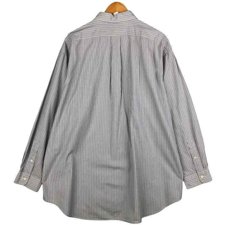 Ralph Lauren YARMOUTH Long Sleeve Button-Down Striped Shirt, Men's XL cotton Blue type light blue Vintage Second Hand