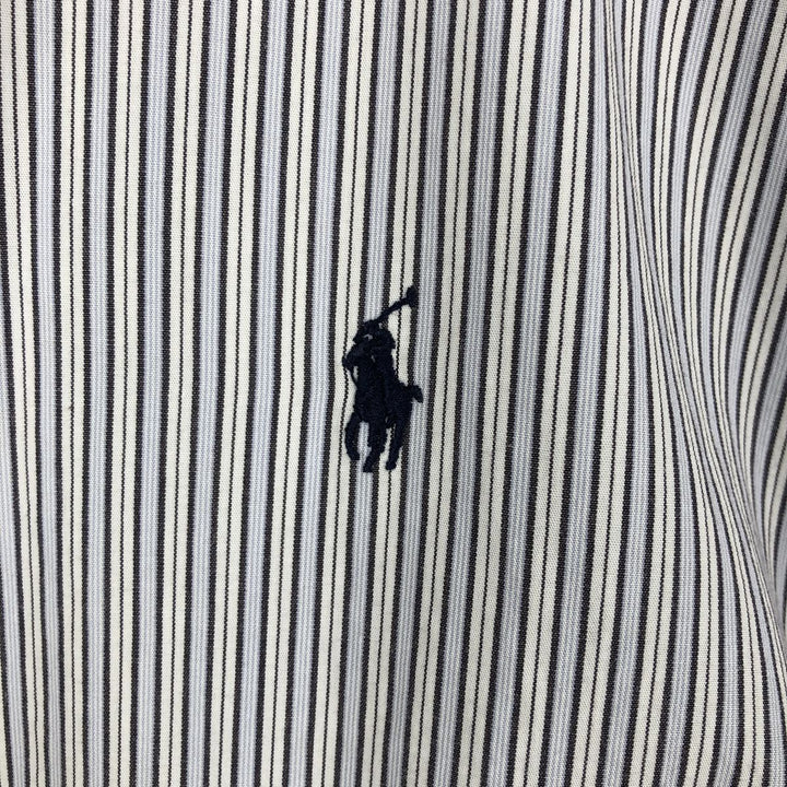 Ralph Lauren YARMOUTH Long Sleeve Button-Down Striped Shirt, Men's XL cotton Blue type light blue Vintage Second Hand
