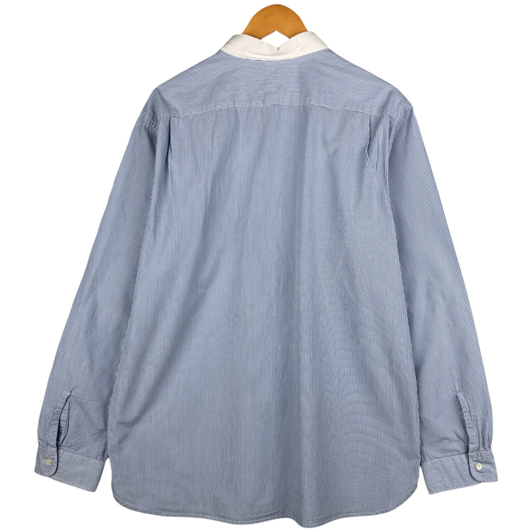 Ralph Lauren POLO by Ralph Lauren Striped Pattern Cleric Shirt, Men's XL cotton Blue type light blue Vintage Second Hand