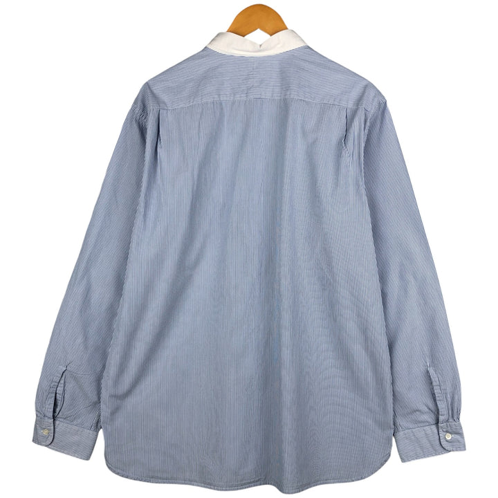 Ralph Lauren POLO by Ralph Lauren Striped Pattern Cleric Shirt, Men's XL cotton Blue type light blue Vintage Second Hand
