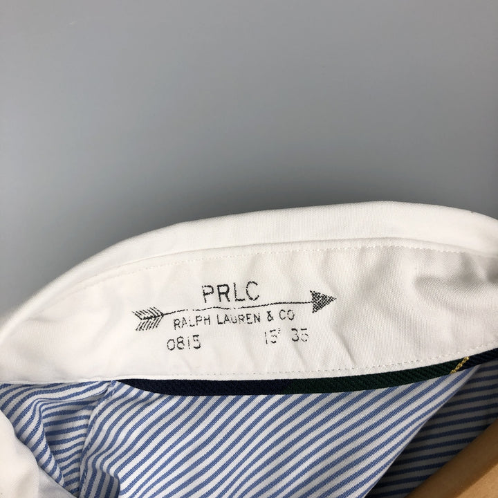 Ralph Lauren POLO by Ralph Lauren Striped Pattern Cleric Shirt, Men's XL cotton Blue type light blue Vintage Second Hand