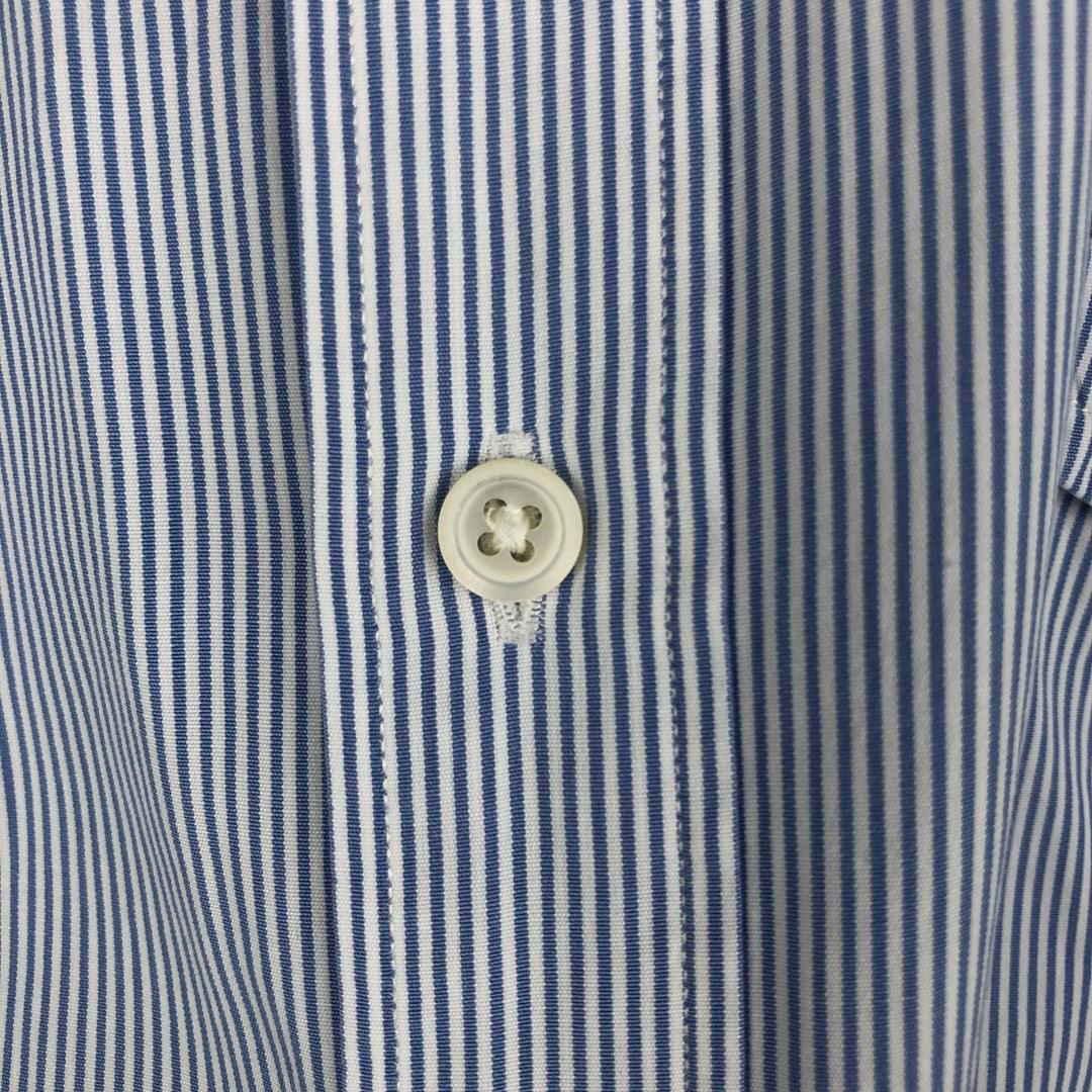 Ralph Lauren POLO by Ralph Lauren Striped Pattern Cleric Shirt, Men's XL cotton Blue type light blue Vintage Second Hand